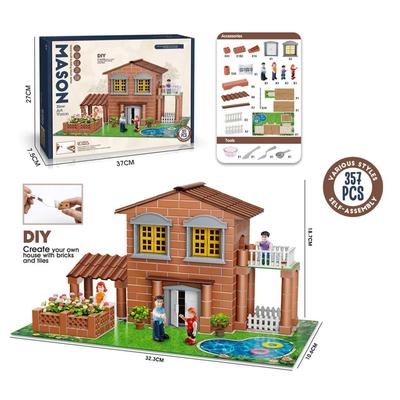 357pcs DIY House with Bricks&Tiles