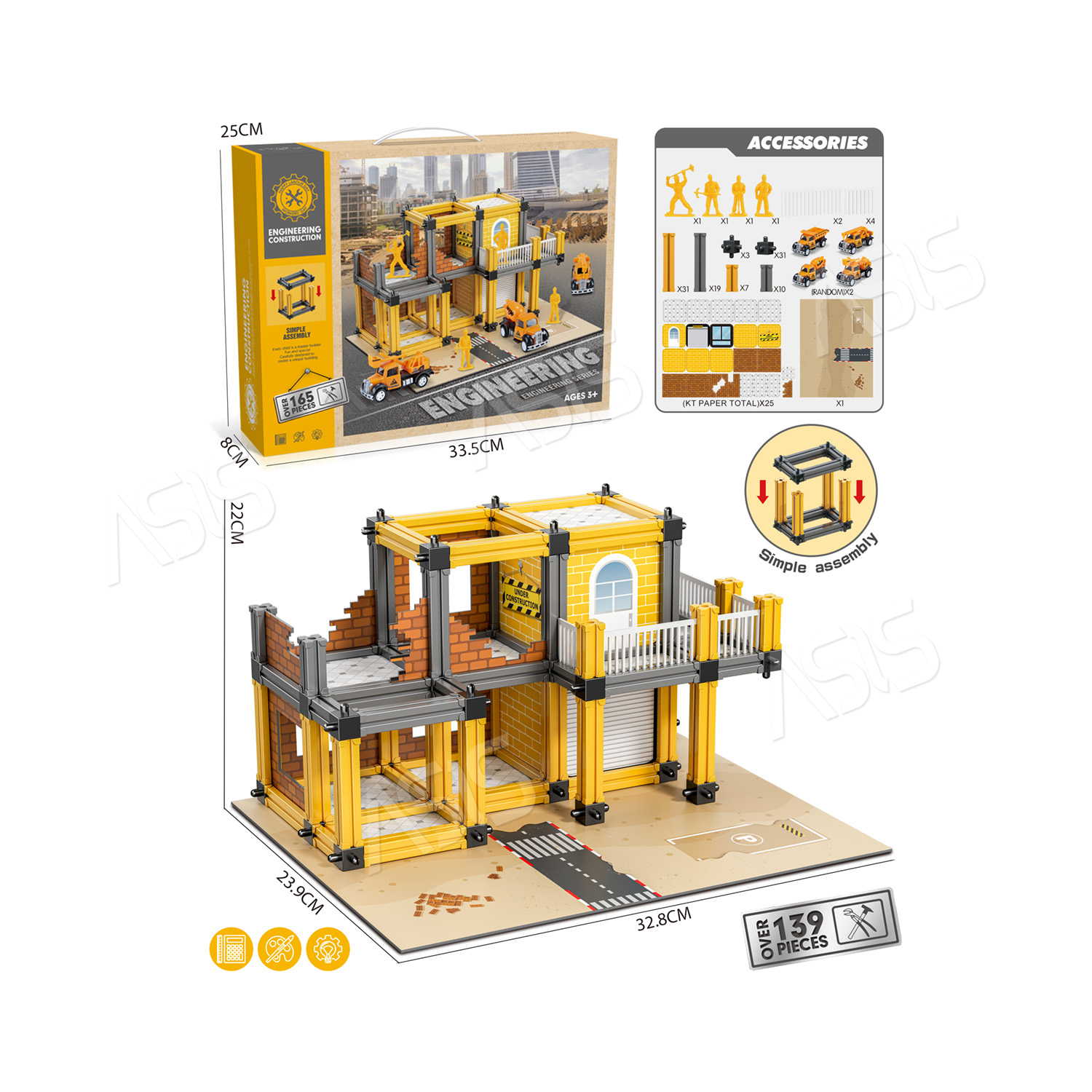 139pcs Assembling Engineering Building Set