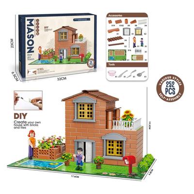 252pcs DIY House with Bricks&Tiles