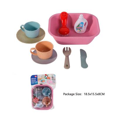 9pcs Wheat Straw Kitchen Toy Set