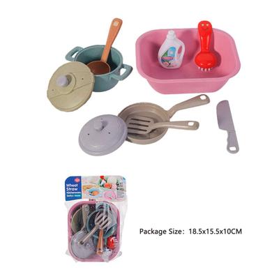 10pcs Wheat Straw Kitchen Toy Set