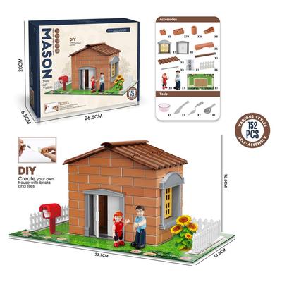 152pcs DIY House with Bricks&Tiles