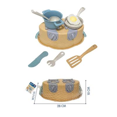 8pcs Wheat Straw Kitchen Toy Set