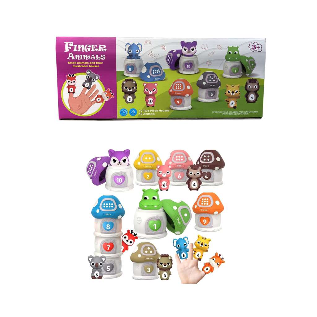 Finger Puppets in Mushroom House