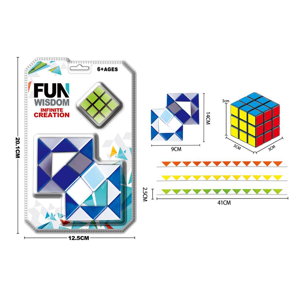 24 wedges Magic Snake &nbsp;& 3cm 3x3 Rubik's Cube