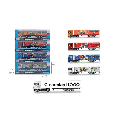 Die-Cast Free Wheel European Trailer Truck