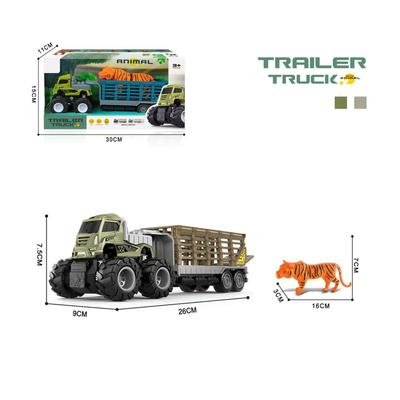 1:43 Die-Cast Friction Trailer Truck with Tiger