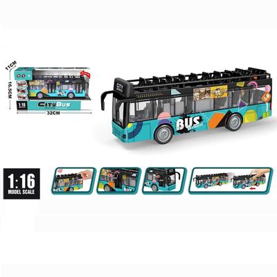 1:16 Friction Double-decker Dining Bus with light&sound、door opening