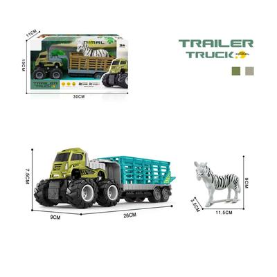 1:43 Die-Cast Friction Trailer Truck with Zebra