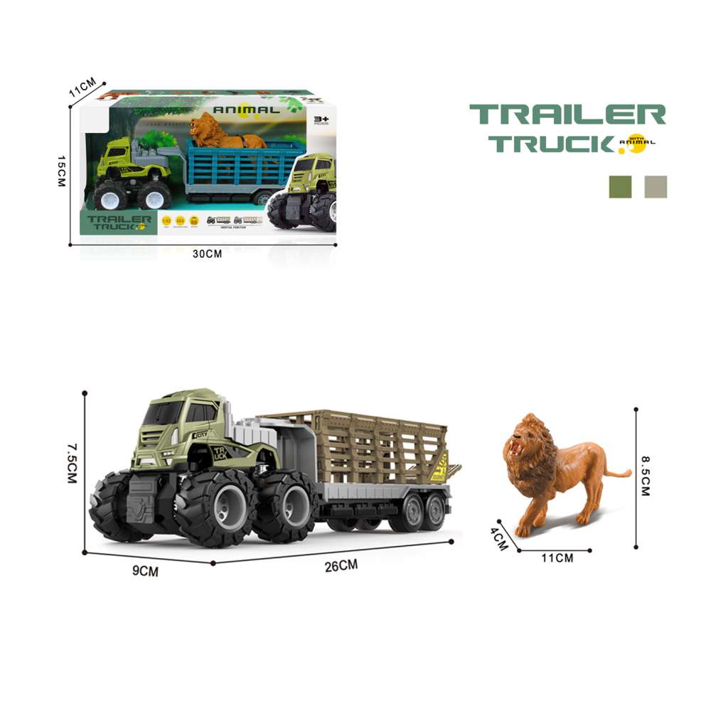 1:43 Die-Cast Friction Trailer Truck with Lion